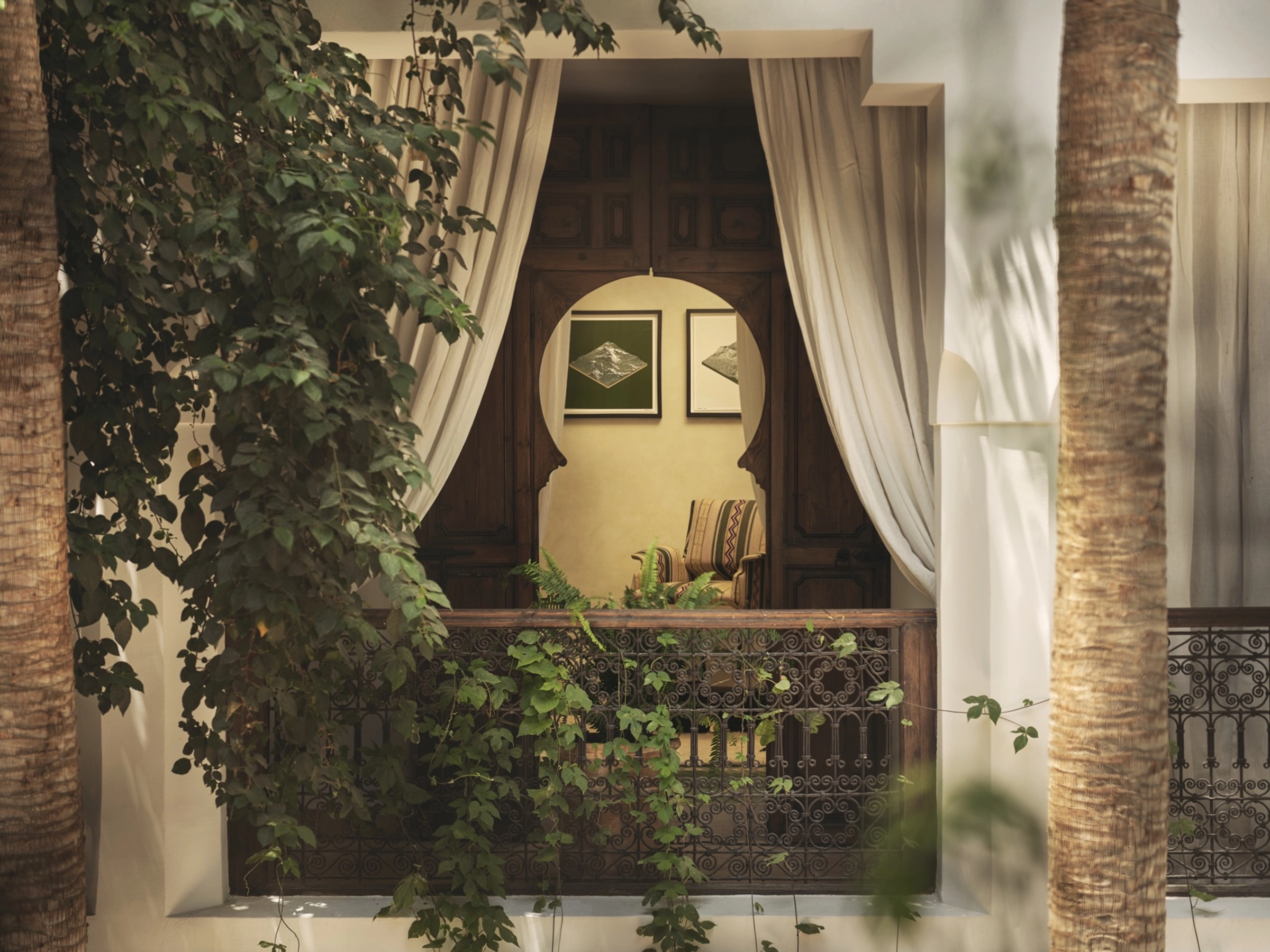 Stylish dining area with a view